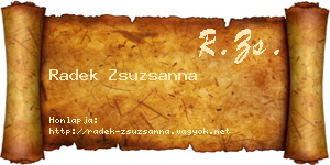 Radek Zsuzsanna névjegykártya